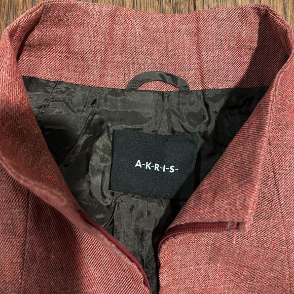 EUC A-K-R-I-S silk / linen blend blazer - Picture 3 of 5